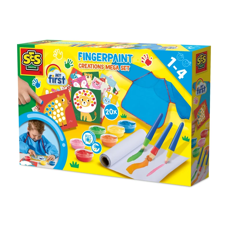 SES Creative 14445 My First - Finger Paint Creations Mega Set - Creative Craft Kit for Kids Aged 1+ - Image 1