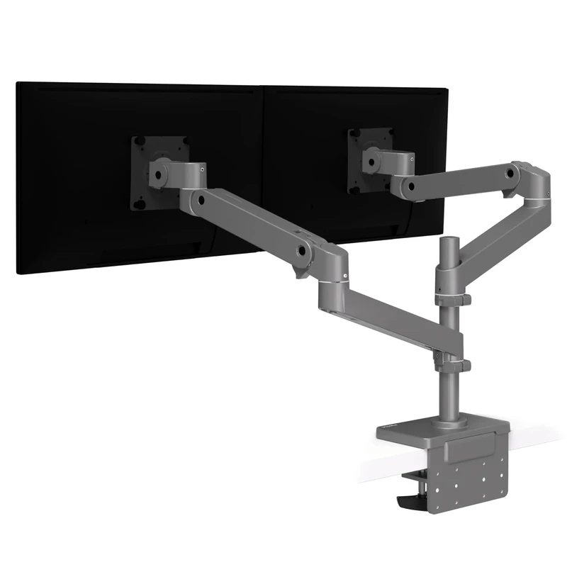 Ergotron – LX Pro Premium Vertical Stacking Dual Monitor Arm, VESA Desk Mount – for 2 Monitors Up to 27 Inches, 4 to 22 lbs Each – Dark Grey