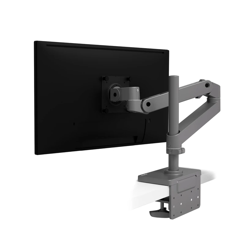 Ergotron – LX Pro Premium Monitor Arm, Single Monitor Desk Mount – fits Flat Curved Ultrawide Computer Monitors up to 34 Inches, 4 to 22 lbs, VESA 75x75mm or 100x100mm – Tall Pole, Dark Grey - Image 1