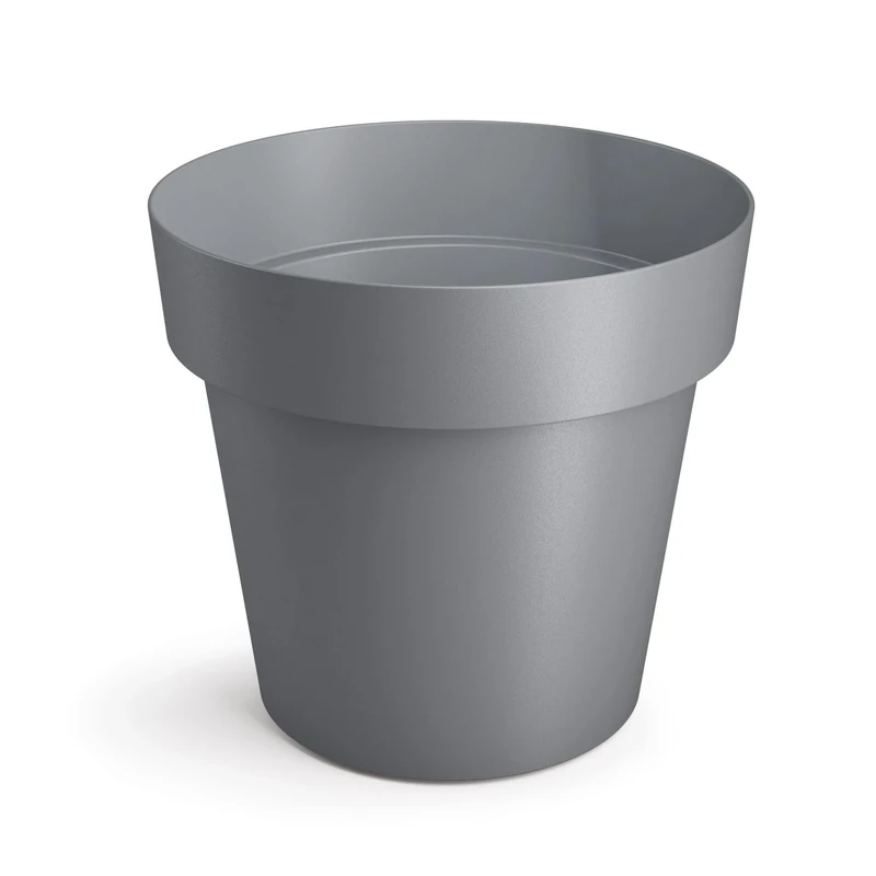B2C Plant Pots Flower Planter 6 Colours 4 sizes Matt Plastic Pot Classic Look Home Deco Pot Plastic Lightweight (Grey Matt, 12cm)