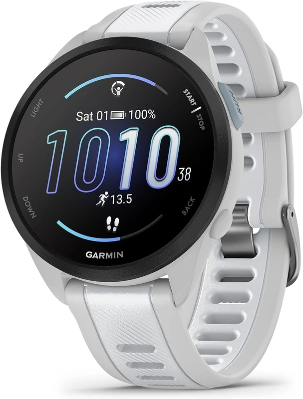Garmin [Renewed Forerunner 165, GPS 43mm Running Smartwatch, Lightweight, AMOLED, Advanced Training, Insights and Features, Safety & Tracking Features, up to 11 days Battery Life, White (Renewed)