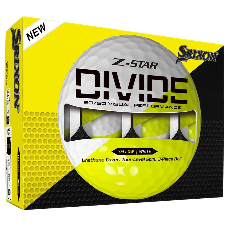 Srixon New Z-Star Divide 2025 Golf Balls, Dozen (Yellow/White)