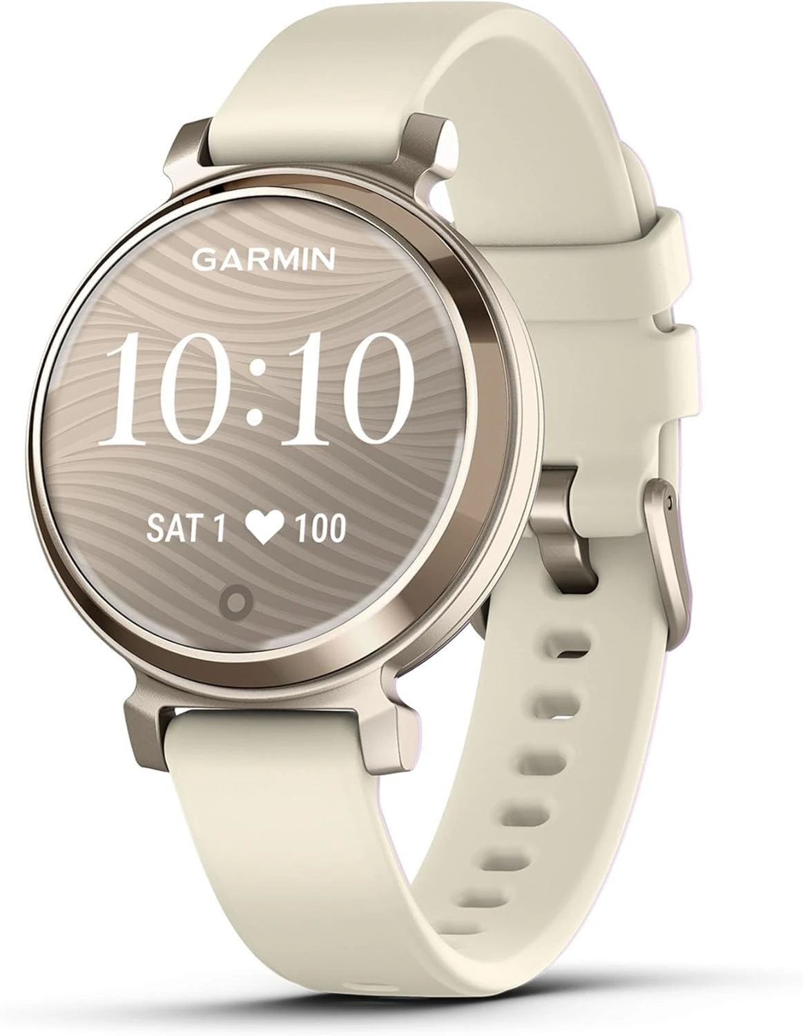 Garmin [Renewed Lily 2, Stylish Small 35mm Smartwatch and Fitness Tracker with Hidden Display, Patterned Lens, Bright Touchscreen Display and up to 5 days battery life, Coconut (Renewed)