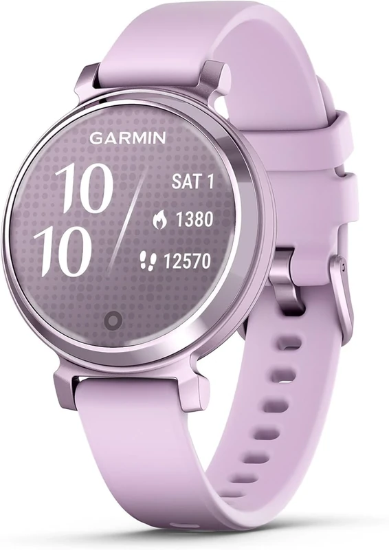 Garmin [Renewed Lily 2, Stylish Small 35mm Smartwatch and Fitness Tracker with Hidden Display, Patterned Lens, Bright Touchscreen Display and up to 5 days battery life, Lilac (Renewed)