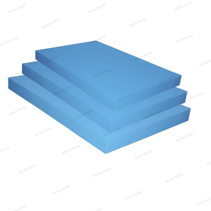MUSA MUSA Upholstery Foam for Chair Pads & Seat Cushions, Premium Quality Replacement Foam Cut to Size for Cushions, Seat Pads & Chairs, High Density foam for seating (Blue, 73 x 73cm, 10cm thick)