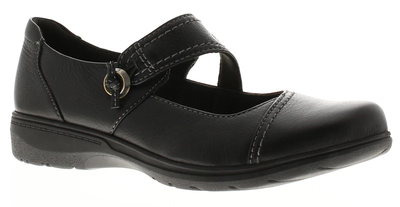 Clarks Carleigh Jane Womens Black Leather, 7.5