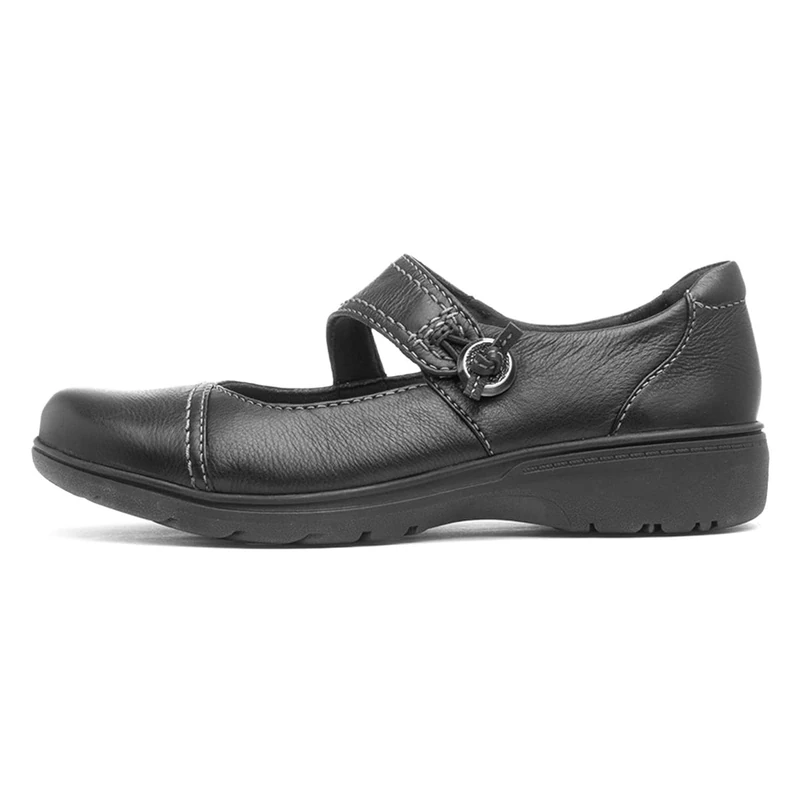 Clarks Carleigh Jane Womens Black Leather, 5
