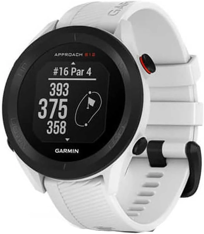 Garmin [Renewed] Approach S12 GPS 44mm Golf watch, essential on course features, pre loaded with 43,000 courses, up to 30 hours in GPS mode, White (Renewed)