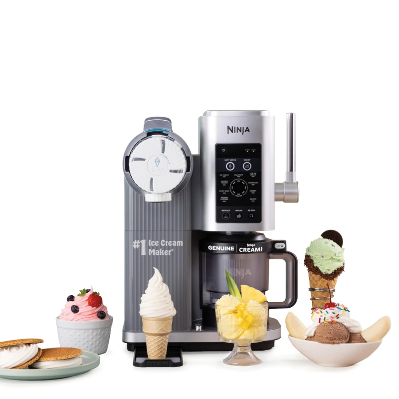 Ninja CREAMi Swirl Ice Cream and Soft Serve Maker, Sorbet, Milkshake, Frozen Yogurt, Low Calories Program & More, 13-in-1, Soft Serve Handle & (2) CREAMi Swirl 16oz Pints, For Kids & ALL ages, NC701