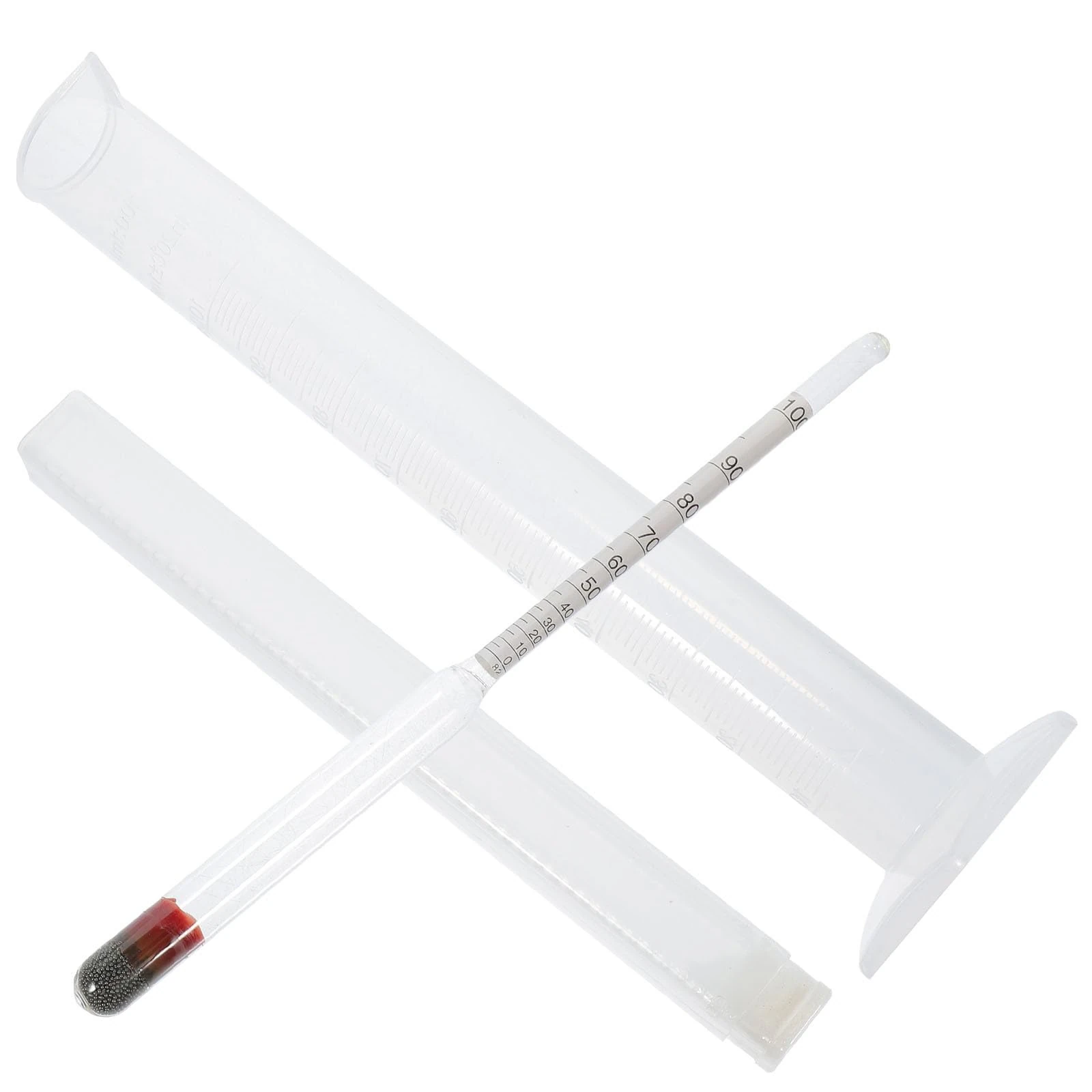 Cabilock 1set Triple Scale Alcohol Hydrometer with Test Cylinder for Home Brewing Accurate Alcohol for Beer and Wine Making Lightweight and Design