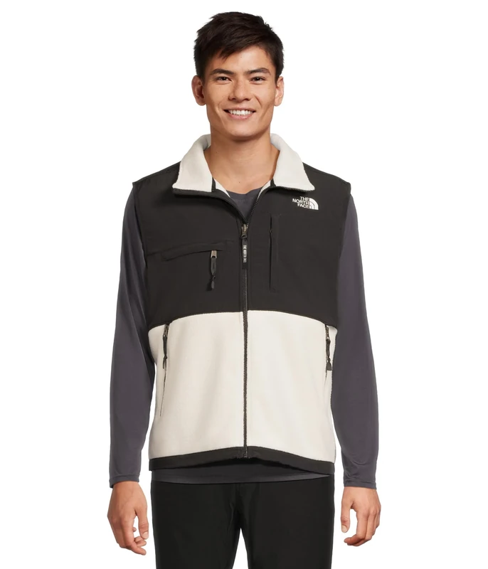 The North Face Men's Retro Denali Vest, White Dune/Tnf Black, M