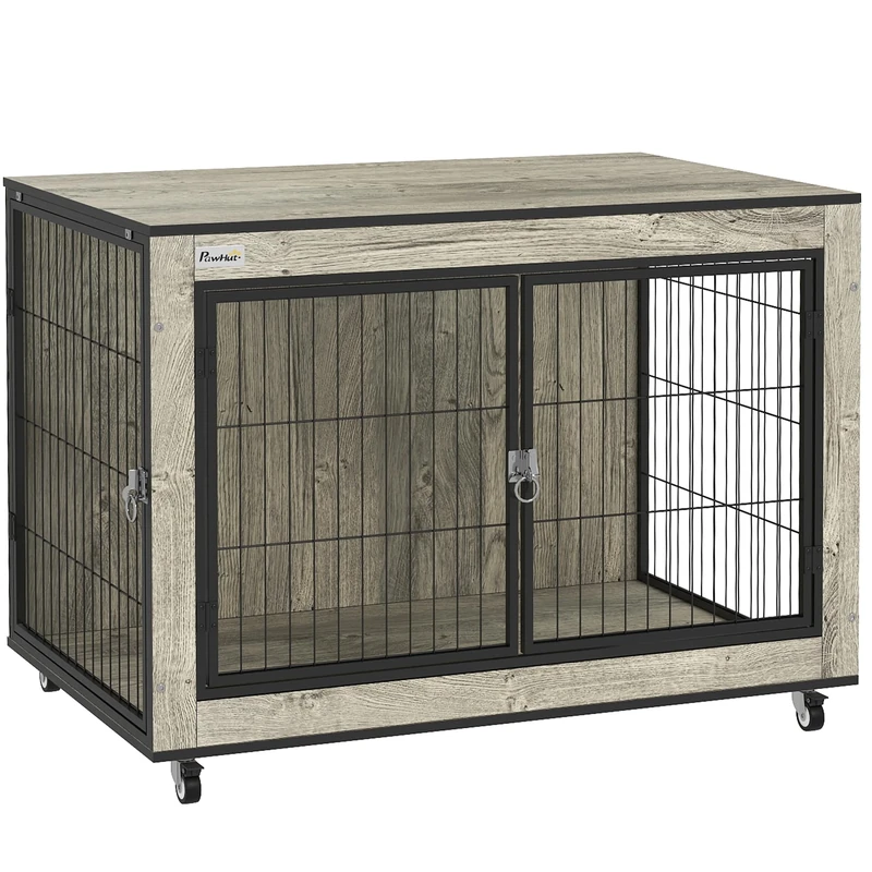 PawHut Dog Crate Furniture on Wheels, for Medium Dogs