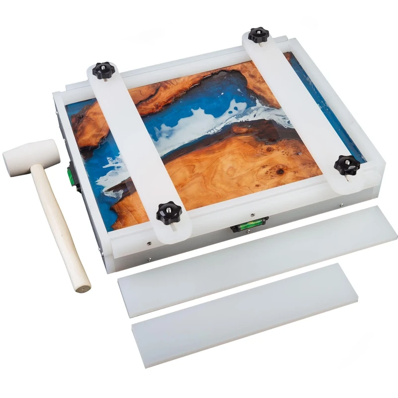 Kalinta Epoxy Mold with Divider, 48x 24x 2.6inch Reusable Large Rectangle Epoxy Resin Form Integrated Clamping System for Table,Cutting Board