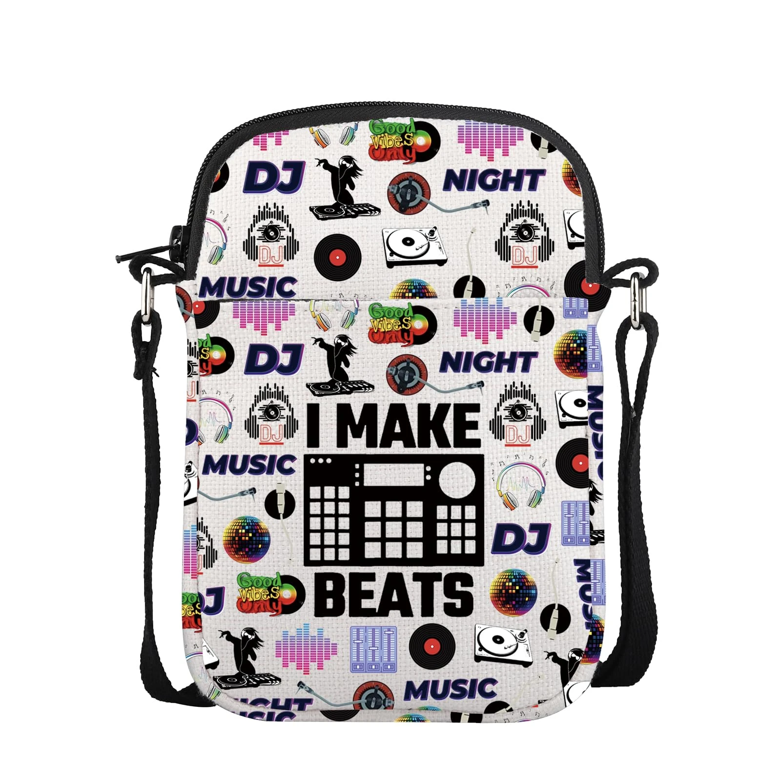 DJ Music Lover Gifts Music Producer Gift Vinyl Record Gift DJ Gifts Music Player Gift I Make Beats Crossbody Bag (Make Beats cb UK)
