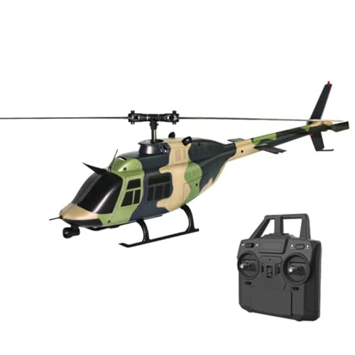 BuildCubes RC Helicopter for Adults, C138 206 Helicopter 2.4G 6CH 1/33 Remote Control Helicopter RC Aircraft, RC Military Helicopter Army Helicopter Toy RC Airplane RC Plane Gift -RTF