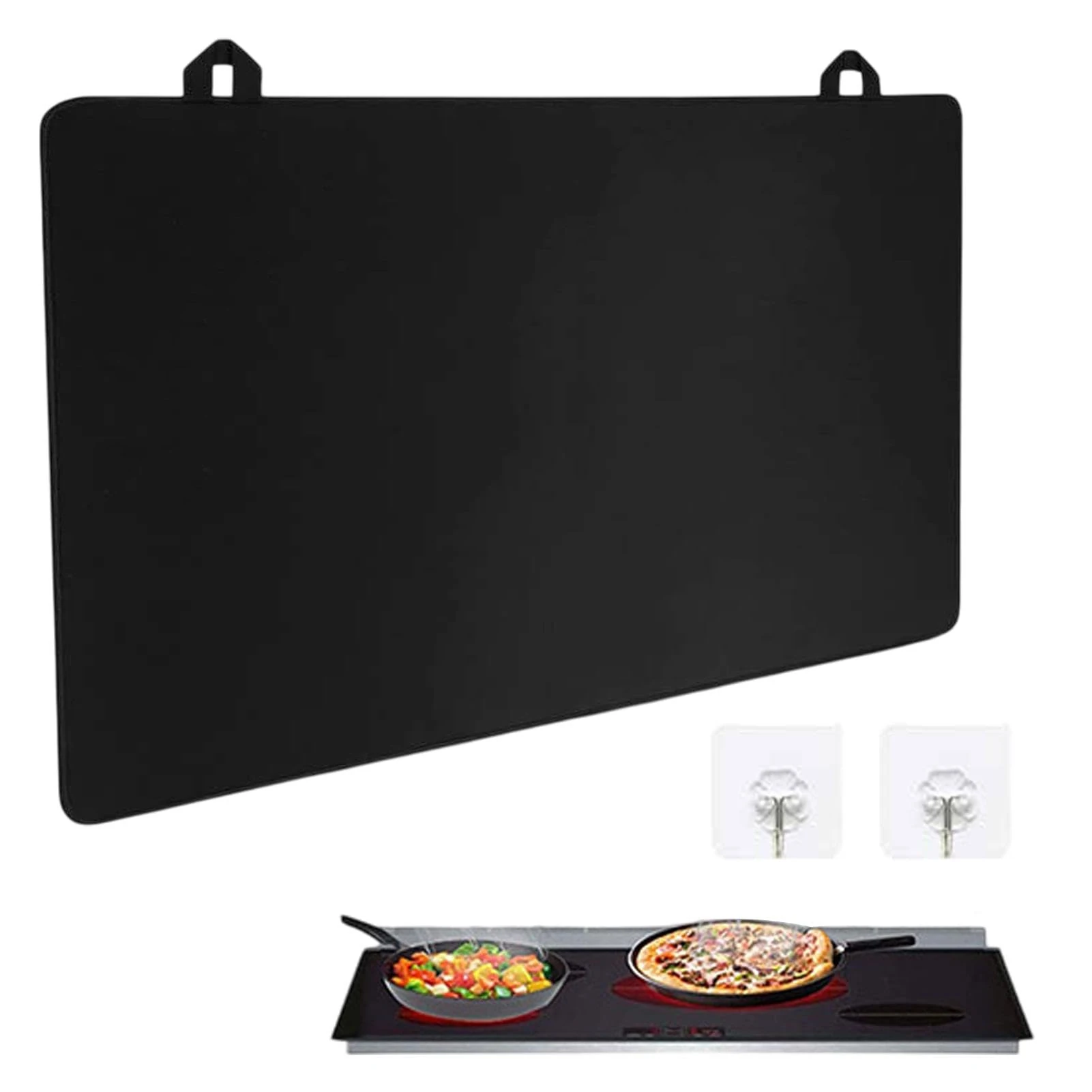 Induction Hob Protector Mat, 61x53Cm Nonstick Heat Resistant Ceramic Electric Hob Covers, BP-A Free Hob Cover Induction, Multifunctional Silicone Mat to Protect from Scratches
