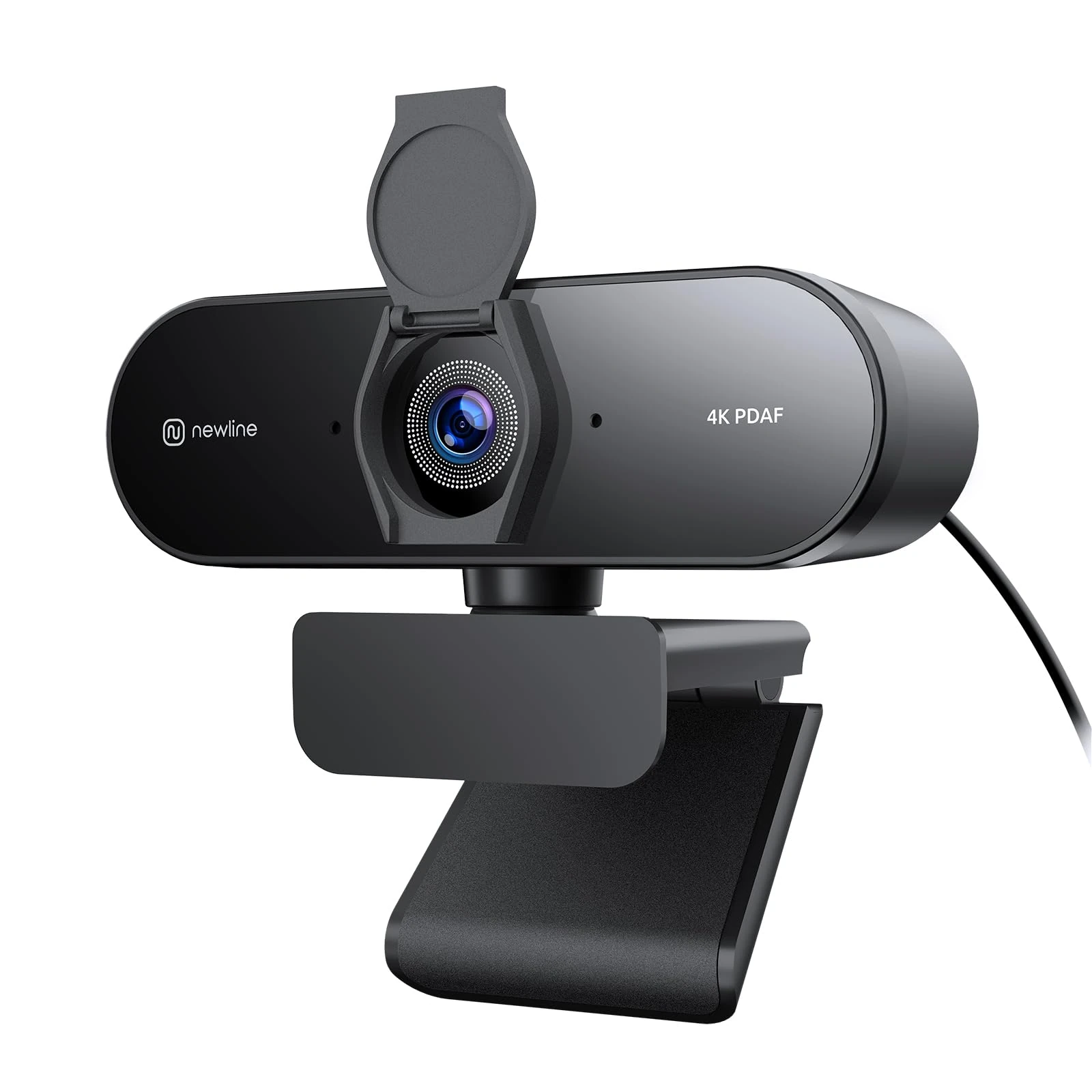 N newline 4K Webcam for PC with 2 Microphone, 1080P@60FPS, PDAF Autofocus in 1 Second, 12 Megapixels, Clear Stereo Sound, Auto Light Correction, USB Web Camera for PC Windows MacOS Teams Streaming