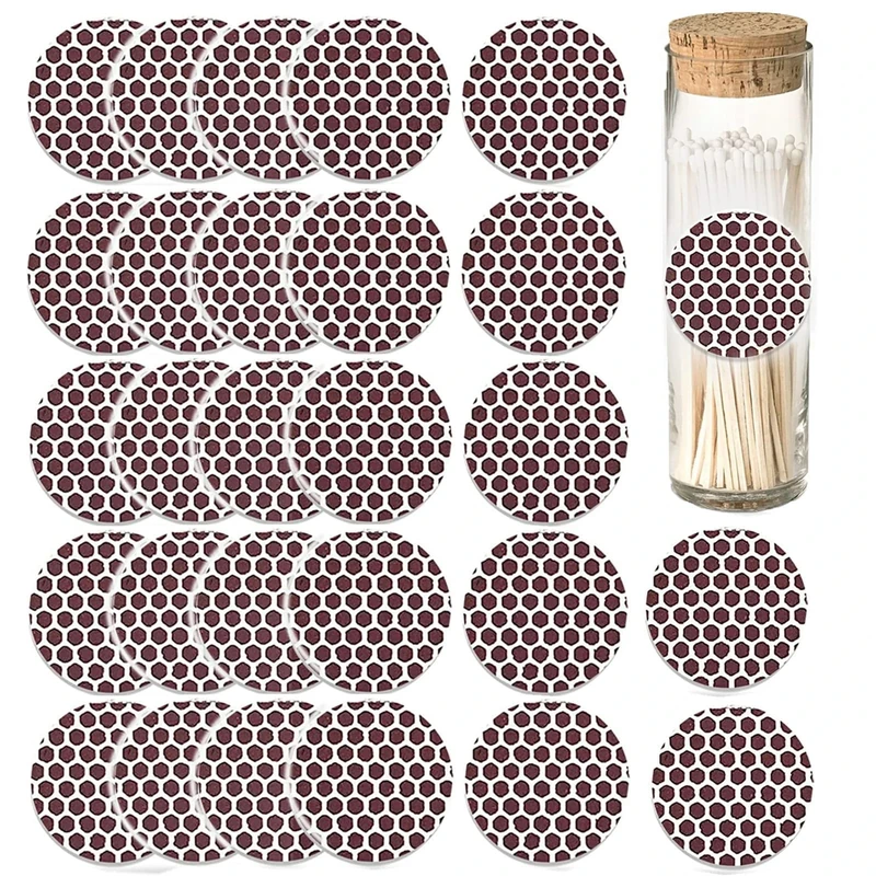 Match Striker Paper Circle Match Striker Stickers Bumble Pattern Match Strike Paper with Adhesive Pre-Cut in Circles for Easy Match Lighting Craft Projects