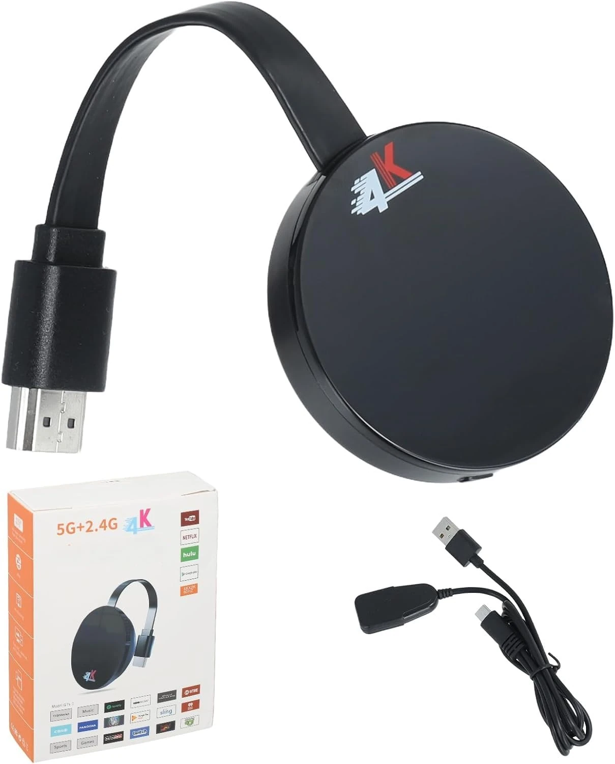 Wireless HDMI Display Adapter, Chromecast Device for Tv, 5G Miracast HDMI Display Adapter, WIFI Display Dongle Compatible with Android, IOS, Windows, Mac, Airplay, DLNA & Projector