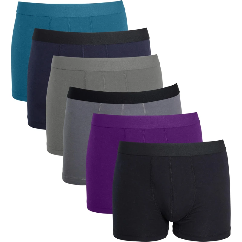Sock Stack Pack Of 6 Mens Boxers Lycra Boxershorts Comfort Fit Underpants Waistband Boxer Short Underwear For Men MB04 (UK, Alpha, M, Regular, Regular, Dark Assorted)