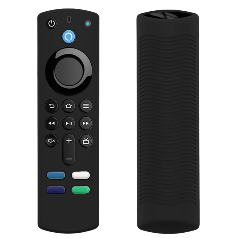 Silicone Remote Case Replacement for 3rd Gen. / 4K / HD Streaming Remote Controller, Anti-Slip Washable Protective Remote Cover with Lanyard - Black