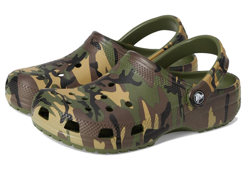 Crocs Unisex Kids Clog, Classic Camouflage Clog, Army Green/Multi, 2 UK Child