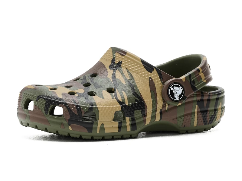 Crocs Unisex Kids Clog, Classic Camouflage Clog, Army Green/Multi, 4 UK Child