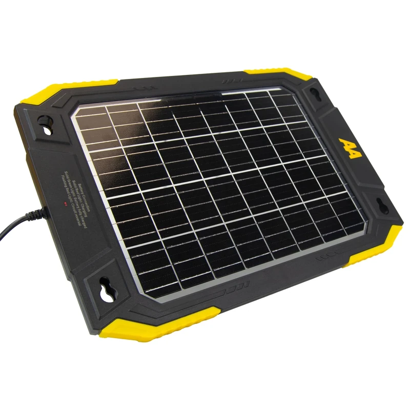 AA 13W Solar Battery Charger, Black and Yellow - Image 1