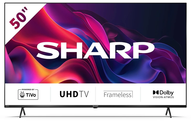 Sharp 50GK4245K 50" 4K UHD Smart TV – Frameless LED, TiVo Smart Platform with TiVo+ (160+ Free Channels), Freely with No Subscriptions, Dolby Vision & Dolby Atmos, HDMI 2.1, Freeview Live & On Demand