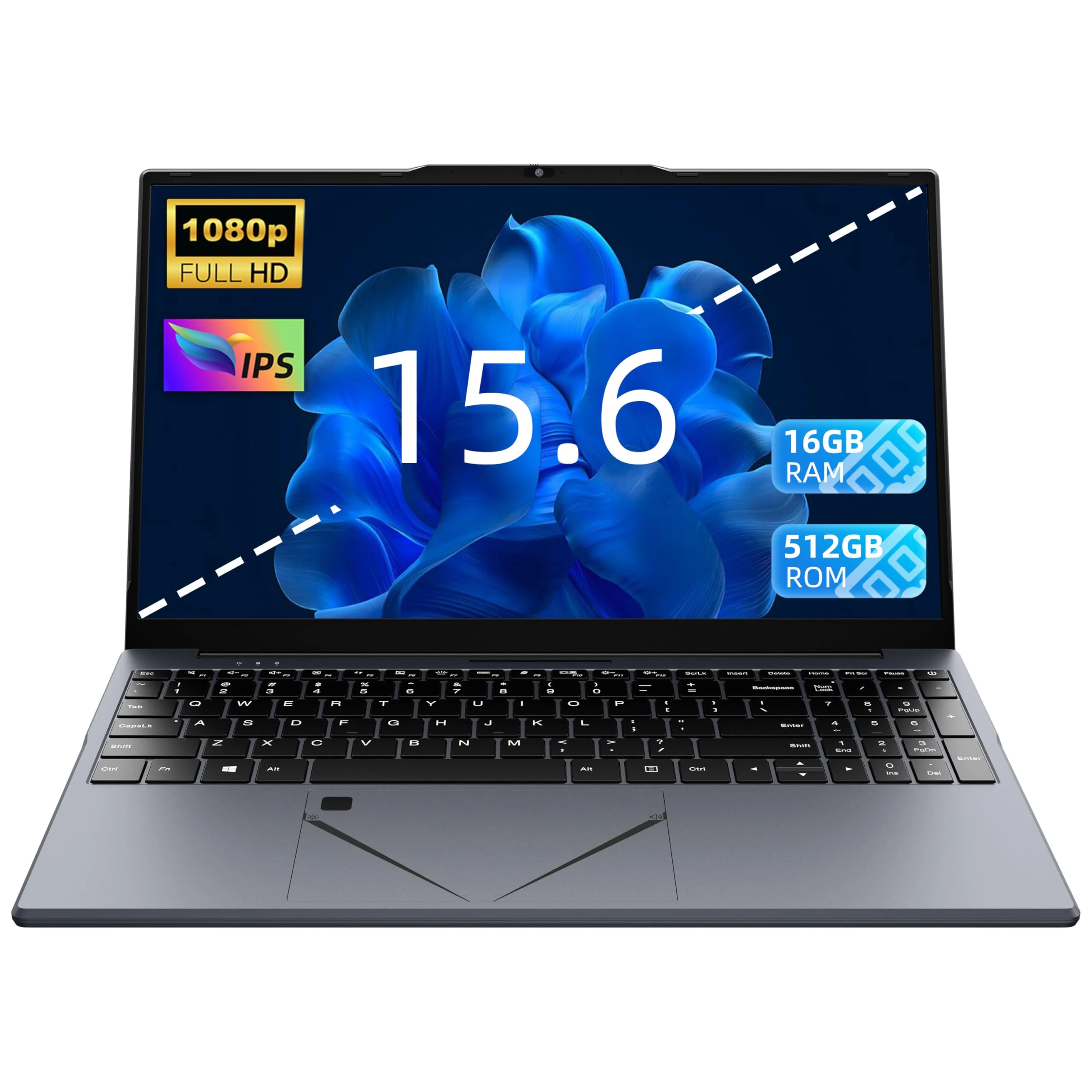 OMSERVB 15.6" Laptop, Ryzen 5 3500U (Up to 3.7GHz) Quad-Core Processor, 16GB DDR4 RAM,512G NVMe SSD, Portable Notebook with Adjustable Touchpad & Privacy Webcam Switch (16+512G)