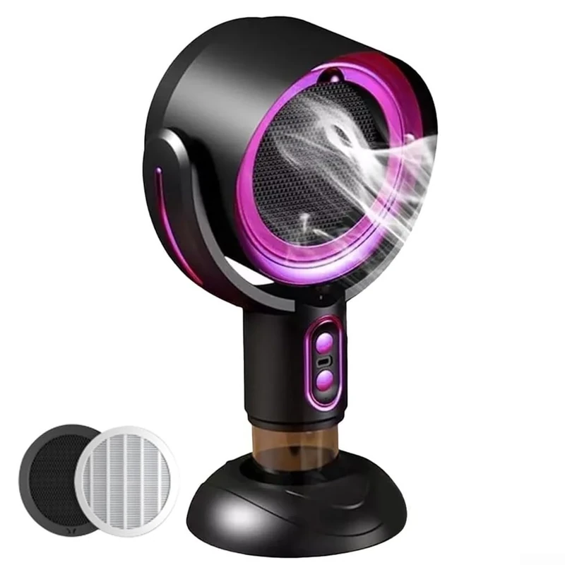 Niceminiwall Adjustable Desktop Exhaust Fan Oil Pump Household Hot Pot Exhaust Fan,Mini Desktop Cooker Hood,For Cooking BBQ Hot Pot,Portable Range Hood(Black purple)