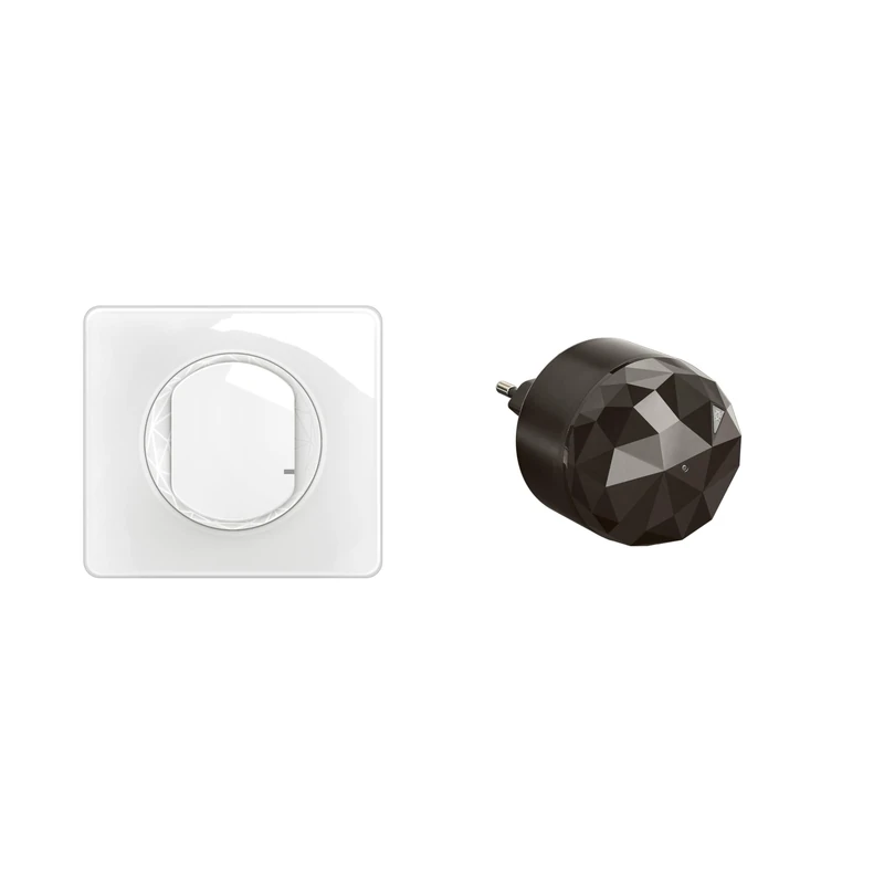 LEGRAND - Starter Pack for Connected Lighting Céliane with Netatmo - 1 Connected Switch with Dimming Option + 1 Connection Gateway - Enamelled White - Image 1