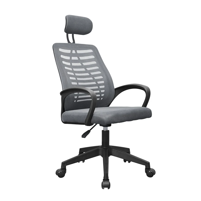 Mars Gaming MGC-ERGOB, Ergonomic Gaming Chair, Breathable Mesh Seat and Backrest, Adjustable Headrest, Height Adjustable from 110.5 to 120.5 cm, Rocking System from 3° to 18°, Grey
