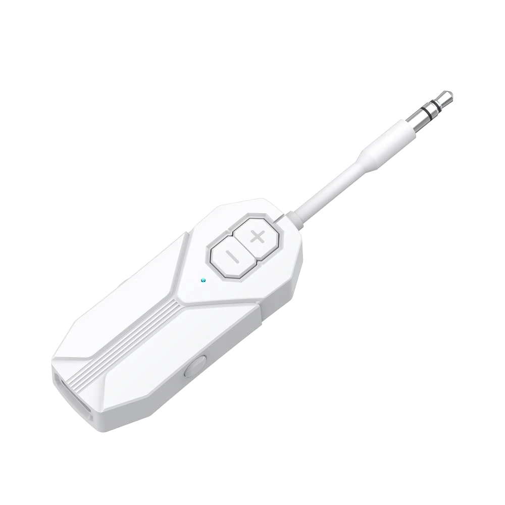 Bluetooth Transmitter Receiver, Airplane Bluetooth Adapter Long Range of 15H, Dual Mode, Unobstructed Coverage of 15m, 2-in-1 Wireless Bluetooth Adapter, White