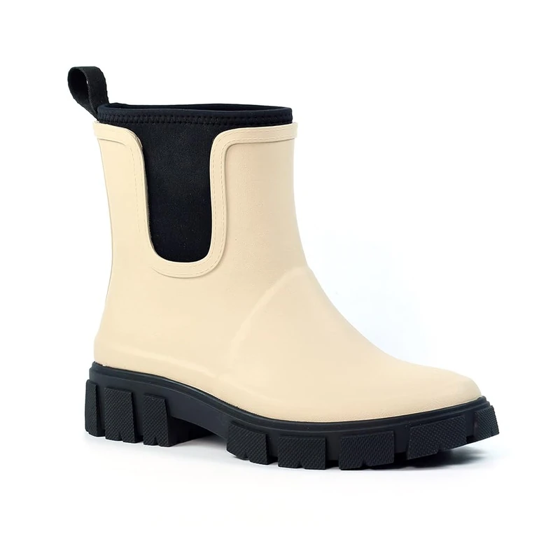 Lazy Dogz Lake Cream Ankle Wellington Boot 7 Cream