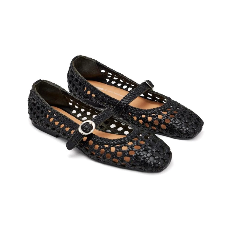 GIOSEPPO Women's 92233 Mary Jane Flat, Black/White, 8.5 UK