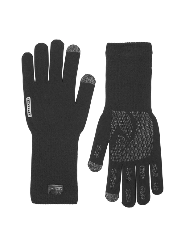 SEALSKINZ | Skeyton | Waterproof Ultra Grip Knitted Gauntlet with Extended Sleeve | Black | Large | For Cold & Wet Weather