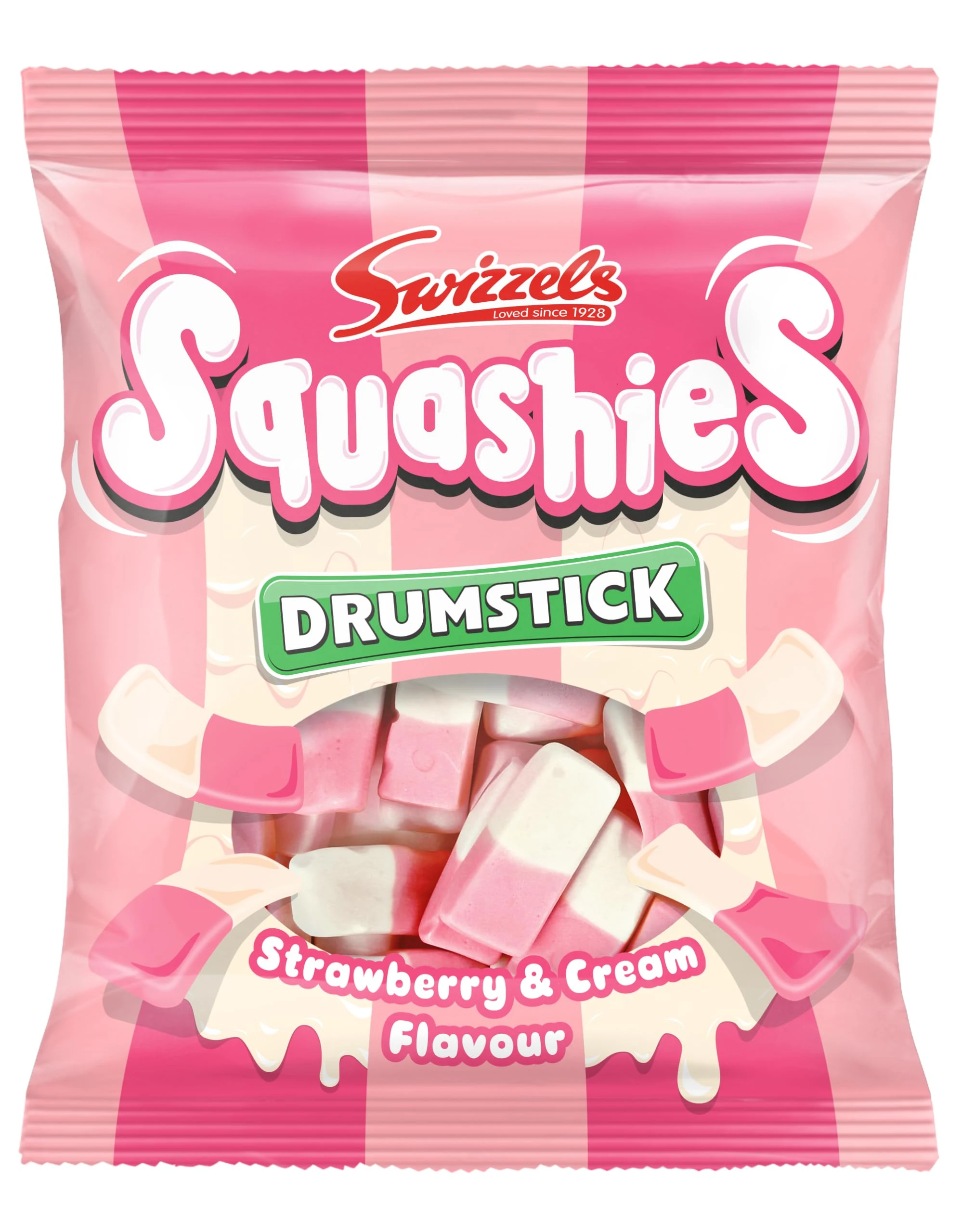 Swizzels Squashies Sweets, Strawberry and Cream Flavour Sweets, Single Bag 120g