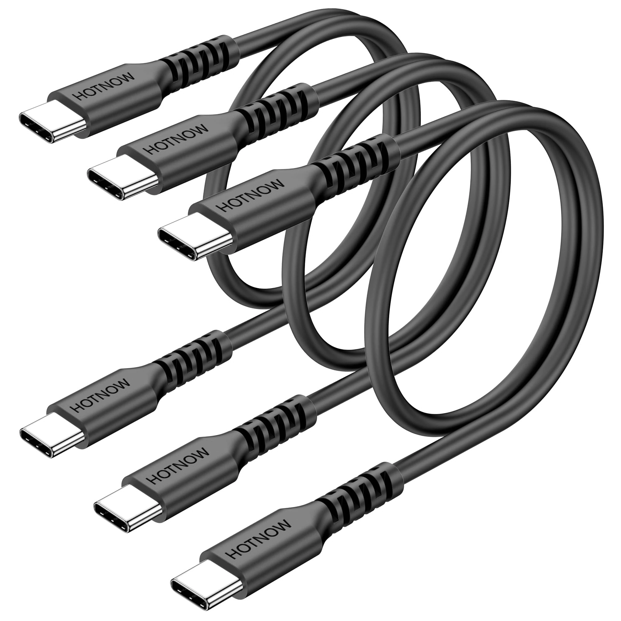 HOTNOW Short USB C to C Cable 0.5m 3 Pieces, 50cm USB C Charger Cable 65W Fast Charging for iPhone 16 15, Galaxy S25 S20 S9, Air 2020, iPad Pro, Power Bank and Other Type c Devices