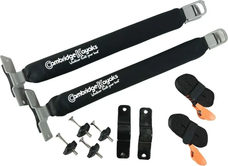 Cambridge Kayaks Upright Roof Bar Centre Post, 60kg Capacity, with Mounting Hardware and Straps, Black