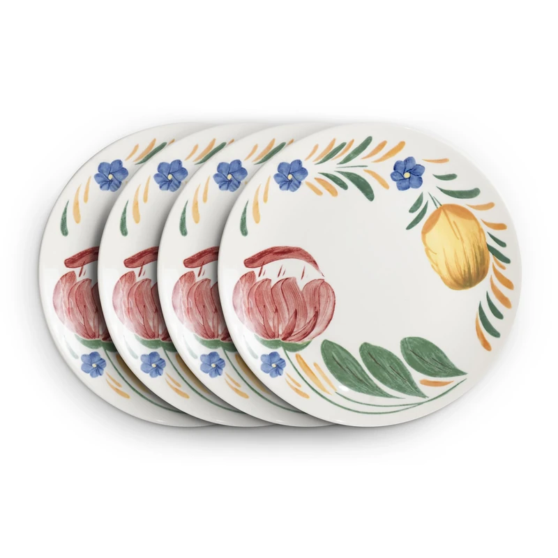 Wade Capri Set of 4 Side Plates with Vibrant Mediterranean Inspired Design, Crafted from Earthenware, Made in Stoke-on-Trent, 22.75cm, Multi-Coloured