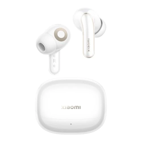 XIAOMI Buds 5 Pro Bluetooth Earbuds – Hybrid ANC, Hi-Res Audio, Dual Device Pairing, 11mm Dynamic Driver, Up to 8h+40h Battery Life, Built-in Audio Recording, IP54 – White