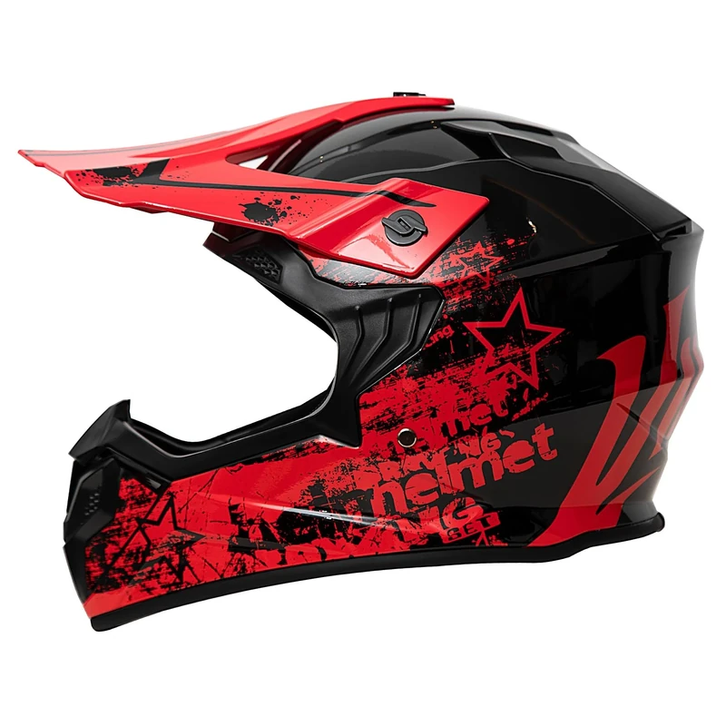 MtQcBdHy Motocross Helmets Kids, ECE 2206 Approved, Youth Motorcycle Helmet, Offroad Street Dirt Bike BMX MX ATV Helmet, Lightweight Full Face Motorcycle Street Bike Helmet(Red,L)