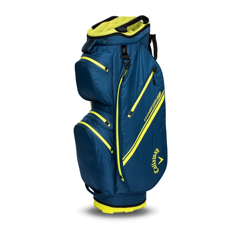 Callaway Golf Chase Dry Waterproof Cart Bag 2025, Navy/Fluorscent Yellow