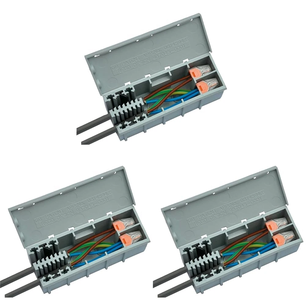 Wagobox Junction Box, Grey (Pack of 3)