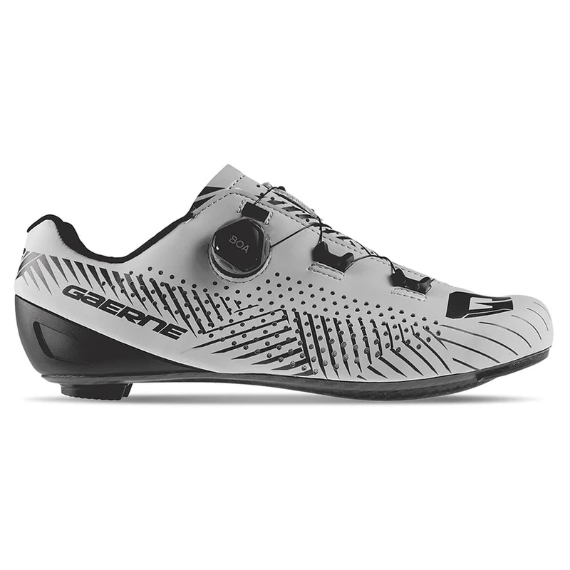 Gaerne Carbon G Tuono Road Cycling Shoes - Ultra-Stiff Carbon Sole, Lightweight Pro-Level Design, Breathable Upper & BOA Fit System for Maximum Power Transfer - Grey - Size 44