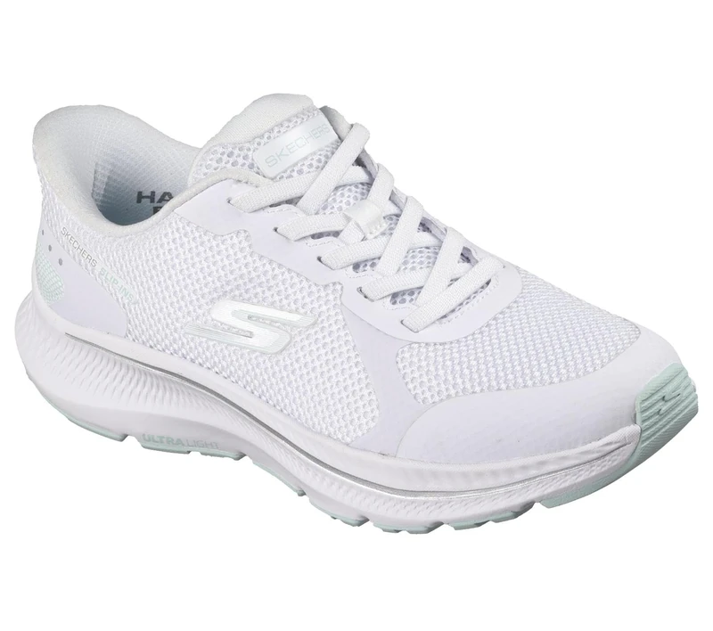 Skechers Women's Go Run Consistent 2.0 Captiva Sneaker, White Textile/Lt. Blue Trim, 2.5 UK