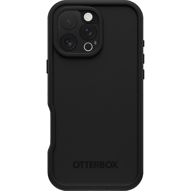 OtterBox iPhone 16 Pro Max (Only) FRĒ Series Waterproof Case with MagSafe (Designed by LifeProof) - Black, Waterproof, 60% Recycled Plastic, Sleek and Stylish