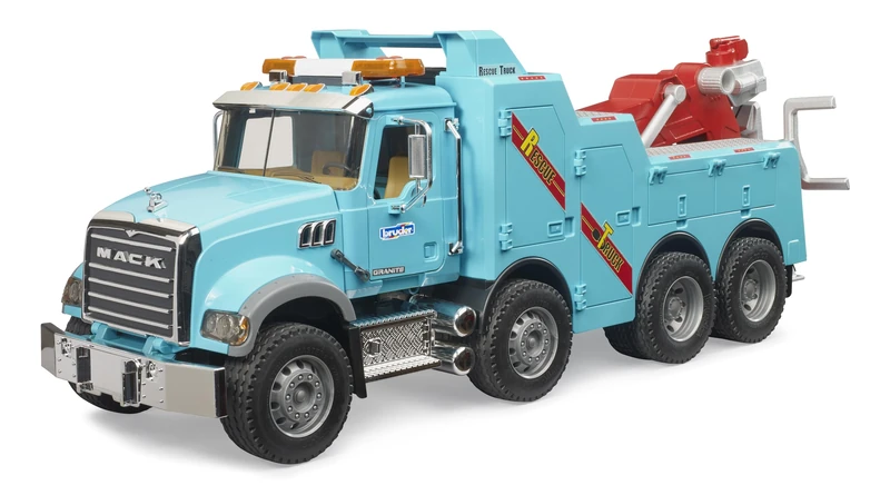 bruder 02831 - MACK Granite Recovery and Towing Truck with Light & Sound Module - 1:16 Vehicles, Tow Truck, Tow Truck, Breakdown Assistance, Transporter
