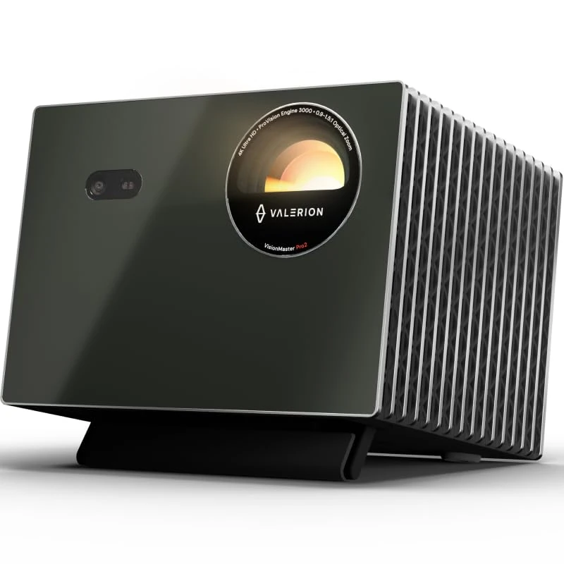 Valerion VisionMaster Pro2 Triple Laser Projector 4k, IMAX Enhanced, 3000 ISO Lumens, 15000:1 Contrast, 0.9-1.5x Optical Zoom, HDR10+, 4ms Low Input Lag, Controlled Smart Home Systems